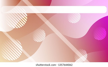 Abstract Shiny Waves, Lines, Circle, Space for Text. For Cover Page, Landing Page, Banner. Vector Illustration with Color Gradient