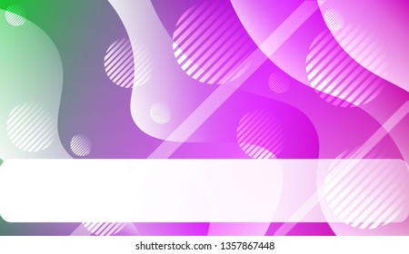 Abstract Shiny Waves, Lines, Circle, Space for Text. For Cover Page, Landing Page, Banner. Vector Illustration with Color Gradient