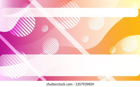 Abstract Shiny Waves, Lines, Circle, Space for Text. For Your Design Ad, Banner, Cover Page. Vector Illustration with Color Gradient