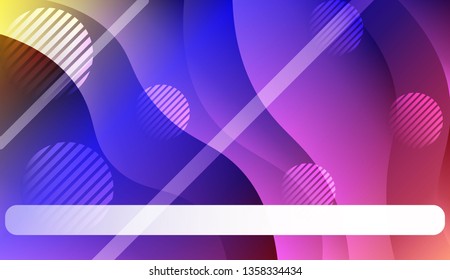Abstract Shiny Waves, Lines, Circle, Space for Text. For Your Design Ad, Banner, Cover Page. Vector Illustration with Color Gradient