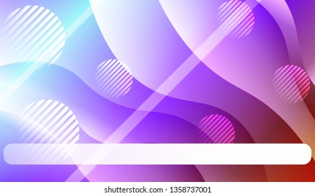Abstract Shiny Waves, Lines, Circle, Space for Text. For Cover Page, Landing Page, Banner. Vector Illustration with Color Gradient