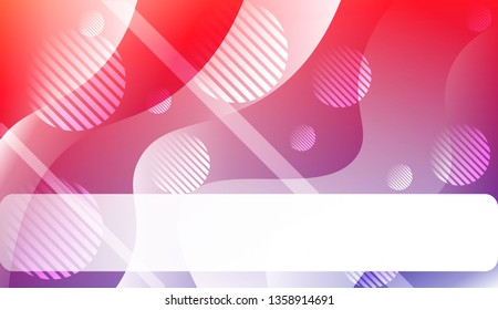 Abstract Shiny Waves, Lines, Circle, Space for Text. For Your Design Ad, Banner, Cover Page. Vector Illustration with Color Gradient