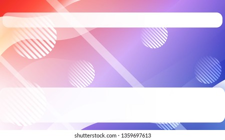 Abstract Shiny Waves, Lines, Circle, Space for Text. For Cover Page, Landing Page, Banner. Vector Illustration with Color Gradient