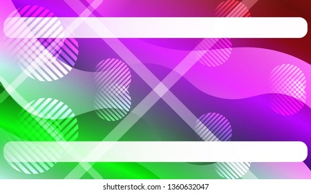 Abstract Shiny Waves, Lines, Circle, Space for Text. For Cover Page, Landing Page, Banner. Vector Illustration with Color Gradient