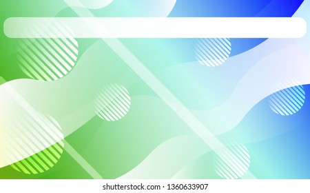 Abstract Shiny Waves, Lines, Circle, Space for Text. For Cover Page, Landing Page, Banner. Vector Illustration with Color Gradient