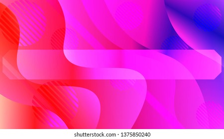 Abstract Shiny Waves, Lines, Circle, Space for Text. For Your Design Ad, Banner, Cover Page. Vector Illustration with Color Gradient