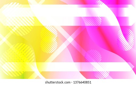 Abstract Shiny Waves, Lines, Circle, Space for Text. For Your Design Ad, Banner, Cover Page. Vector Illustration with Color Gradient