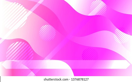 Abstract Shiny Waves, Lines, Circle, Space for Text. For Your Design Ad, Banner, Cover Page. Vector Illustration with Color Gradient