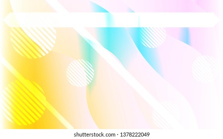 Abstract Shiny Waves, Lines, Circle, Space for Text. For Your Design Ad, Banner, Cover Page. Vector Illustration with Color Gradient