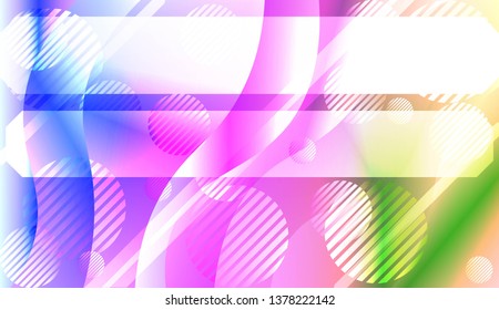 Abstract Shiny Waves, Lines, Circle, Space for Text. For Your Design Ad, Banner, Cover Page. Vector Illustration with Color Gradient