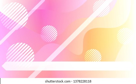 Abstract Shiny Waves, Lines, Circle, Space for Text. For Your Design Ad, Banner, Cover Page. Vector Illustration with Color Gradient