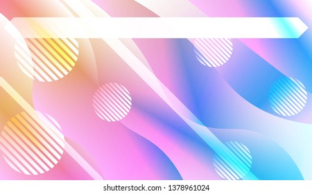 Abstract Shiny Waves, Lines, Circle, Space for Text. For Your Design Ad, Banner, Cover Page. Vector Illustration with Color Gradient