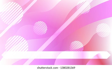 Abstract Shiny Waves, Lines, Circle, Space for Text. For Your Design Ad, Banner, Cover Page. Vector Illustration with Color Gradient