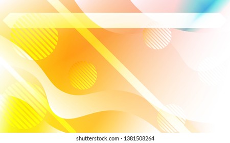 Abstract Shiny Waves, Lines, Circle, Space for Text. For Your Design Ad, Banner, Cover Page. Vector Illustration with Color Gradient