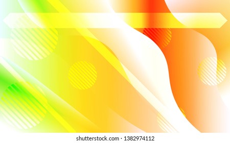 Abstract Shiny Waves, Lines, Circle, Space for Text. For Your Design Ad, Banner, Cover Page. Vector Illustration with Color Gradient