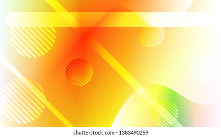 Abstract Shiny Waves, Lines, Circle, Space for Text. For Your Design Ad, Banner, Cover Page. Vector Illustration with Color Gradient