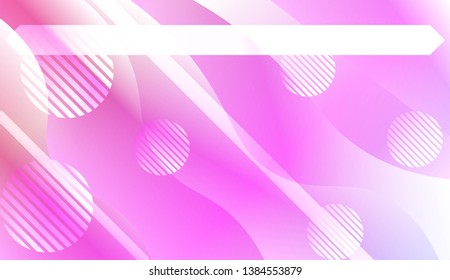 Abstract Shiny Waves, Lines, Circle, Space for Text. For Your Design Ad, Banner, Cover Page. Vector Illustration with Color Gradient