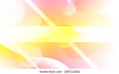 Abstract Shiny Waves, Lines, Circle, Space for Text. For Your Design Ad, Banner, Cover Page. Vector Illustration with Color Gradient