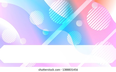 Abstract Shiny Waves, Lines, Circle, Space for Text. For Your Design Ad, Banner, Cover Page. Vector Illustration with Color Gradient