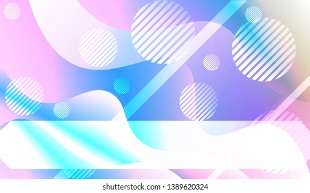 Abstract Shiny Waves, Lines, Circle, Space for Text. For Your Design Ad, Banner, Cover Page. Vector Illustration with Color Gradient