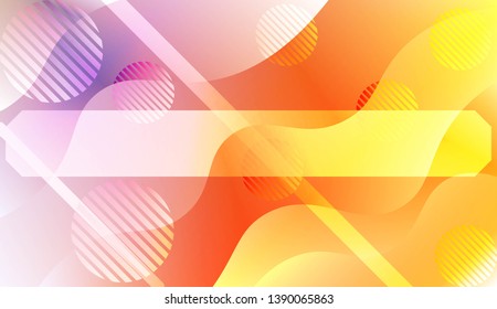 Abstract Shiny Waves, Lines, Circle, Space for Text. For Your Design Ad, Banner, Cover Page. Vector Illustration with Color Gradient