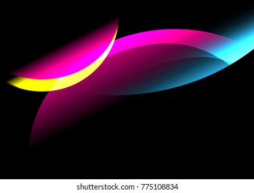 Abstract shiny waves and quote frame