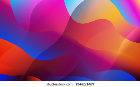 Abstract Shiny Waves. For Your Design Wallpapers Presentation. Vector Illustration with Color Gradient