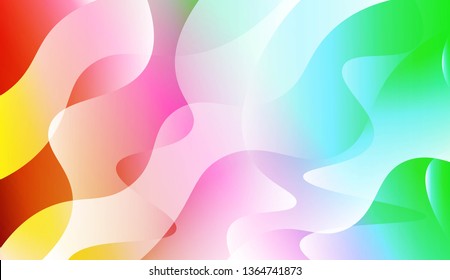 Abstract Shiny Waves. For Your Design Ad, Banner, Cover Page. Vector Illustration with Color Gradient