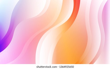 Abstract Shiny Waves. For Your Design Ad, Banner, Cover Page. Vector Illustration with Color Gradient