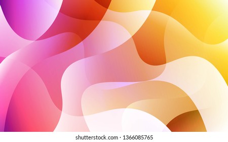 Abstract Shiny Waves. For Your Design Ad, Banner, Cover Page. Vector Illustration with Color Gradient