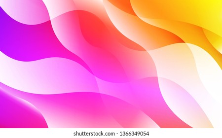 Abstract Shiny Waves. For Your Design Ad, Banner, Cover Page. Vector Illustration with Color Gradient