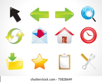abstract shiny web icon set vector illustration