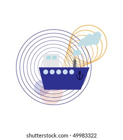 abstract ship with background