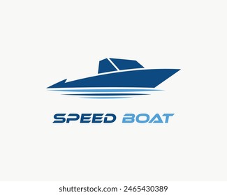 Abstract ship or boat logo modern simple vector template.