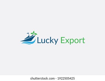 Abstract Ship emblem export logo design template