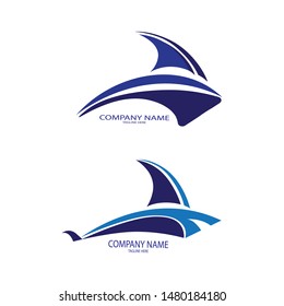 abstract ship icon logo vector