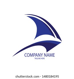 abstract ship icon logo vector