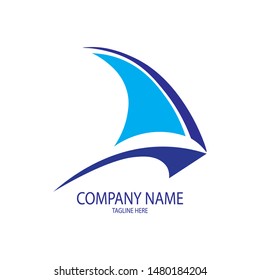 abstract ship icon logo vector