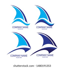 abstract ship icon logo vector