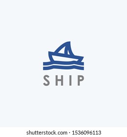 Abstract ship logo design. boat sea icon illustration vector