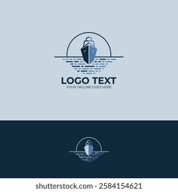 Abstract Ship logo design template