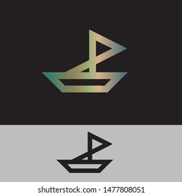 Abstract ship logo icon design template. 
