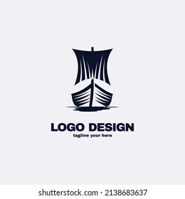 Abstract and Ship logo vector illustration template