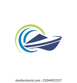 Abstract ship sail boat Logo - Brand Identity for Boating Business. Yacht boat abstract logo vector image