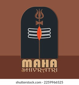 abstract shiva linga texture with trishul. conceptual design for home decor, card, banner and Hindu festival Maha Shivratri. Editable desig.