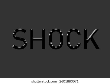 Abstract Shock Text Effect Design Black Background
