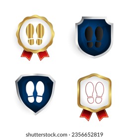 Abstract Shoe Footprint Badge and Label Collection, can be used for business designs, presentation designs or any suitable designs.
