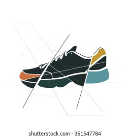 abstract shoe illustration