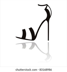 abstract shoes silhouette isolated on white