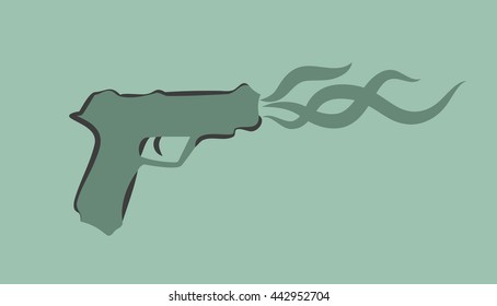 Abstract shooting pistol. Vector illustration.